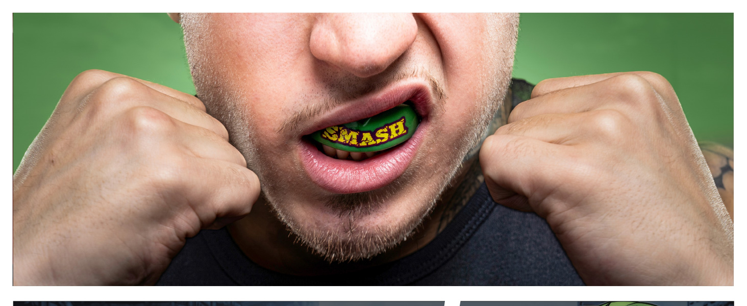 The Hulk marvel, mouthguard, mouth guard, gum shield, gumshield, contact sports, rugby, boxing