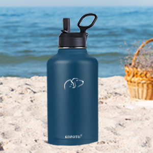 64 oz water bottle with straw lid double wall stainless steel water bottle