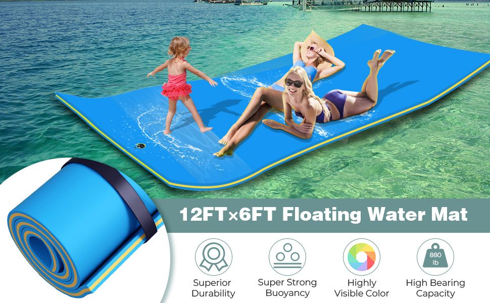 Lyromix Water Floating Mat for Lakes, 9/12/15 FT Lily Pad