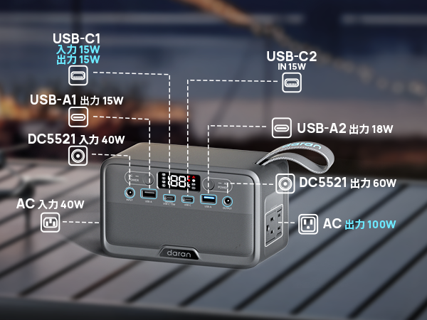 Amazon.co.jp: DARAN ポータブル電源89.6Wh小型軽量1.15kgリン酸