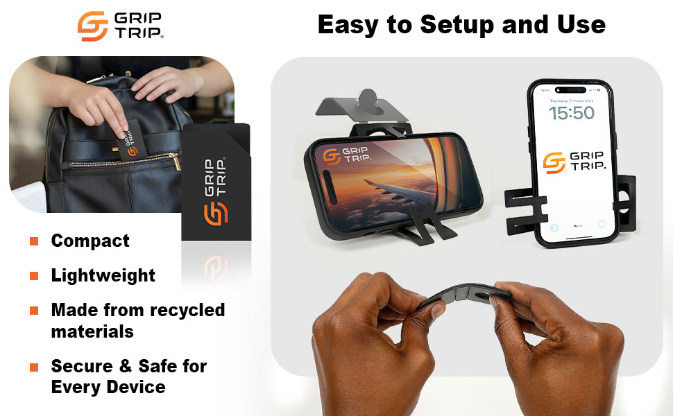 GripTrip Airplane Phone Holder Mount for Travel