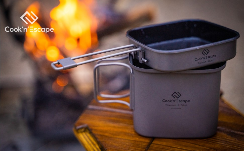Amazon | COOK'N'ESCAPE チタン角型クッカーセット 1100mlポット