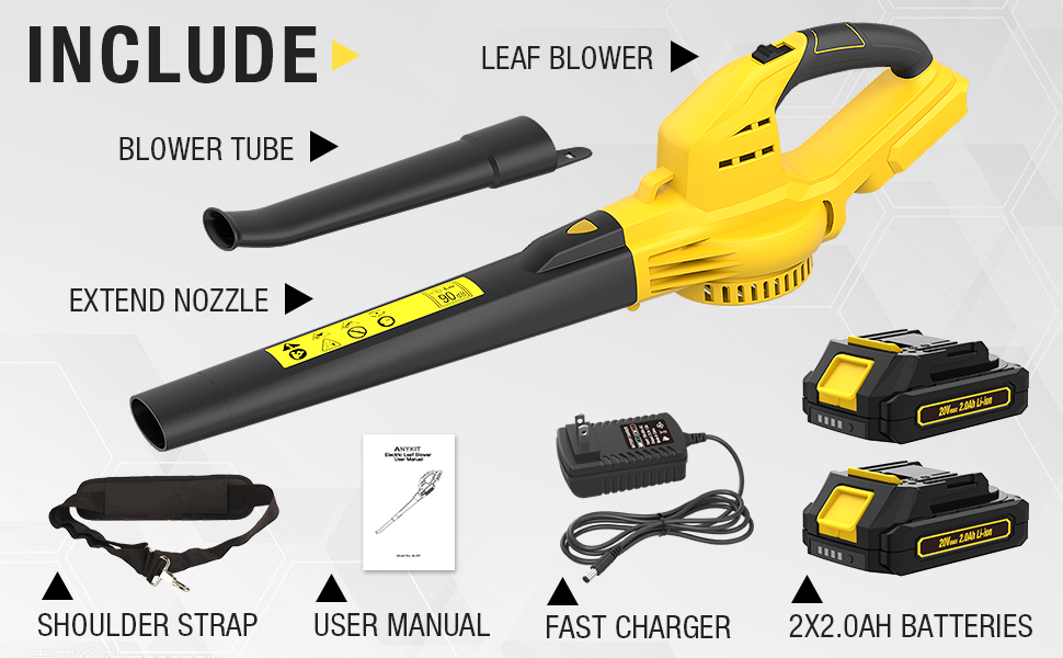 DAICEL Leaf Blower, Lightweight Cordless Leaf Blower with 2