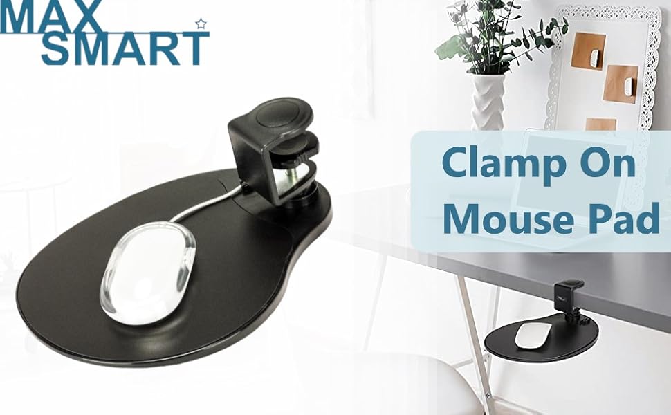 Max Smart Clamp on Mouse Platform, Clip on Mouse Pad