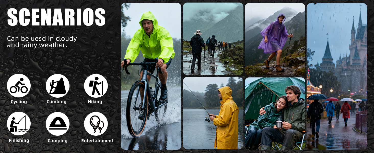 Reusable EVA Raincoats Rain Poncho for Adults