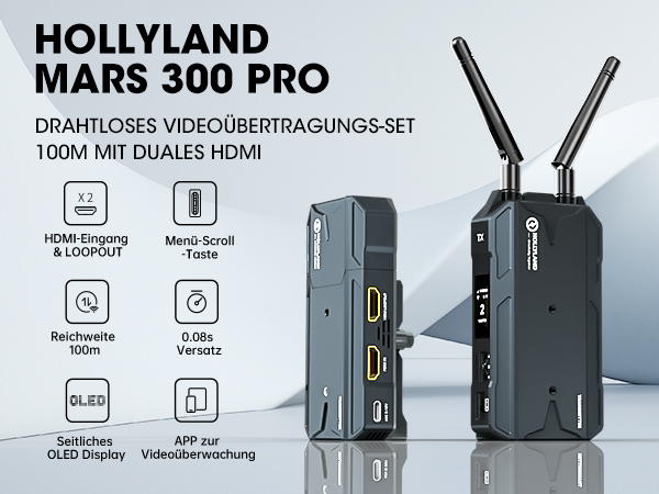 Hollyland Mars 300 PRO Drahtloses Videoübertragungs-Set HDMI