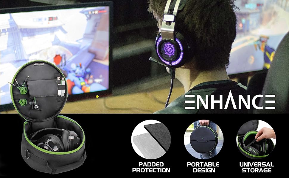 enhance gaming headphone case carrying accessories