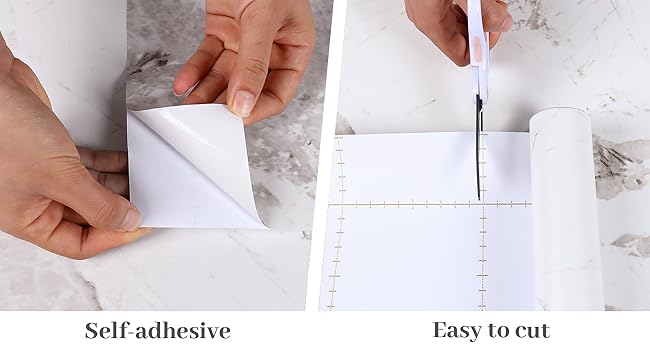 VaryPaper White Brown Marble Effect Peel and Stick Wallpaper 40cmx200cm Marble Sticky Back Plastic Roll Contact Paper for Kitchen Countertops Washable Kitchen Wallpaper Marble Vinyl Wrap for Furniture 15 self adhesive wallpaper marble sticky back plastic