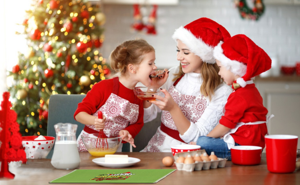 YUBALL Christmas Kitchen Towels Set, 2Pack Absorbent Dish