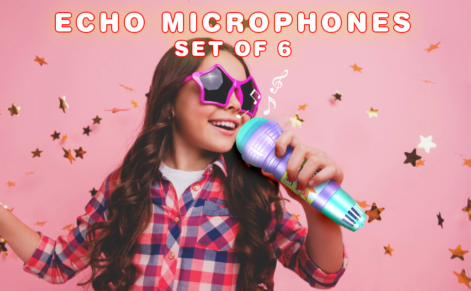 ArtCreativity Echo Microphones for Kids, Set of 6, Wireless