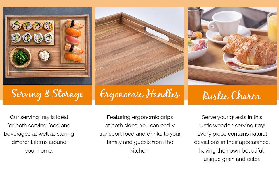 Stylish serving tray for kitchen