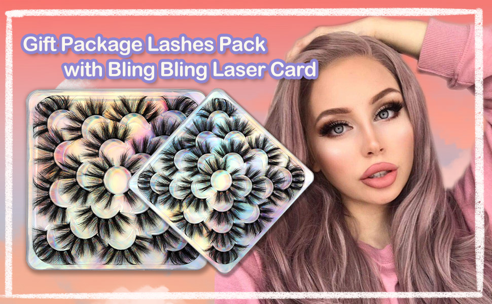 zenotti 3d thick fluffy lashes pack strip style wispies 20mm long eye lashes gift for holiday