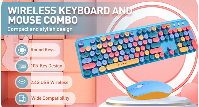wireless keyboard and mouse retro
