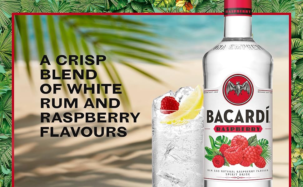 BACARDÍ Raspberry, White Rum Blended with Crisp Raspberry Flavours, Notes of Soft Raspberry and