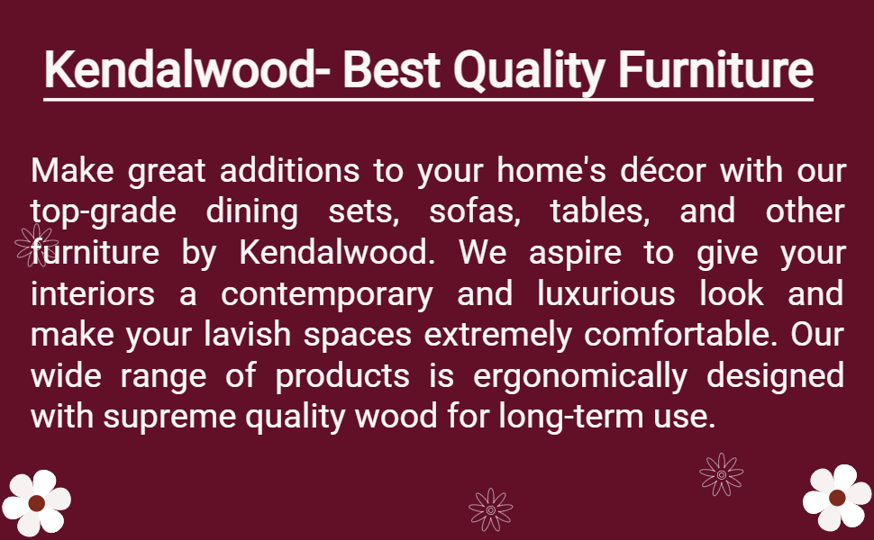 KENDALWOOD Furniture Sheesham Wood Dining Table(57x35) with 6 Chairs