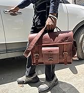 Leather Messenger Bag for Men Full Grain Leather Laptop Briefcase Vintage Computer Satchel Travel...