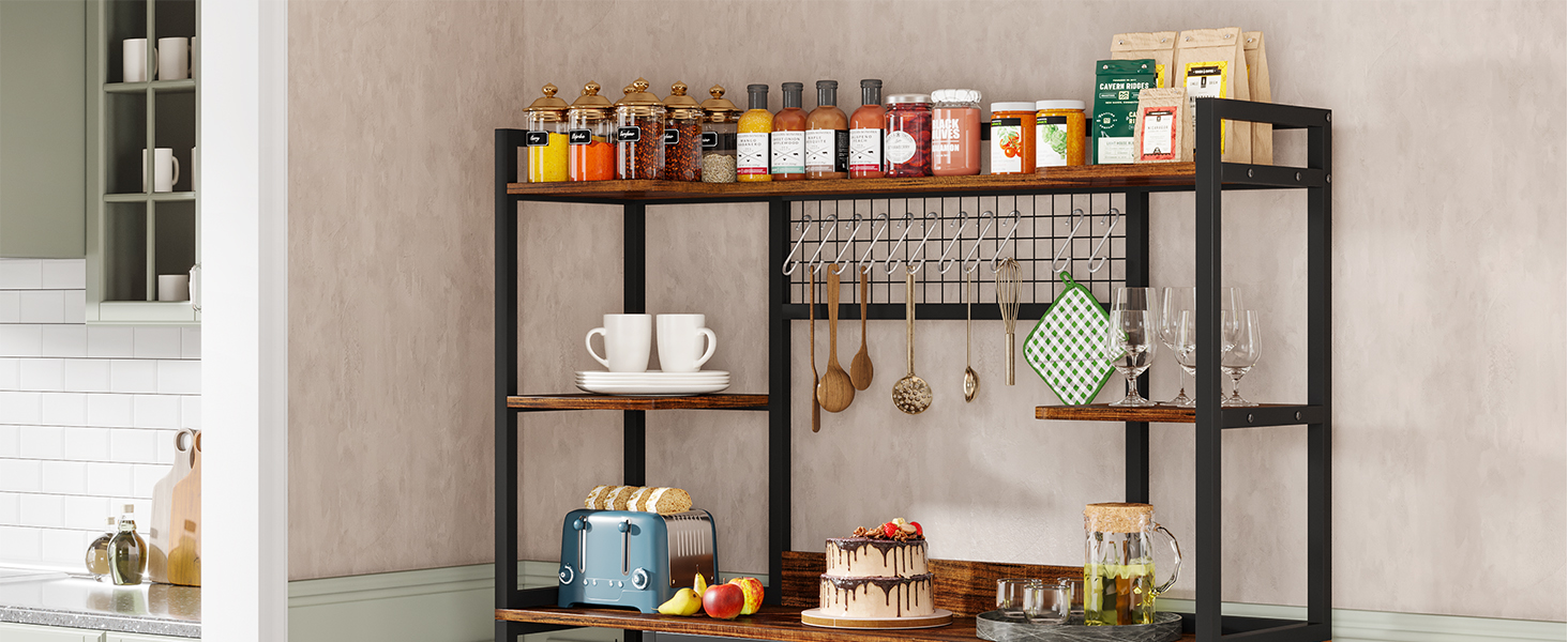 5-Tier Tall Utility Shelves Organizers and 10 Hooks