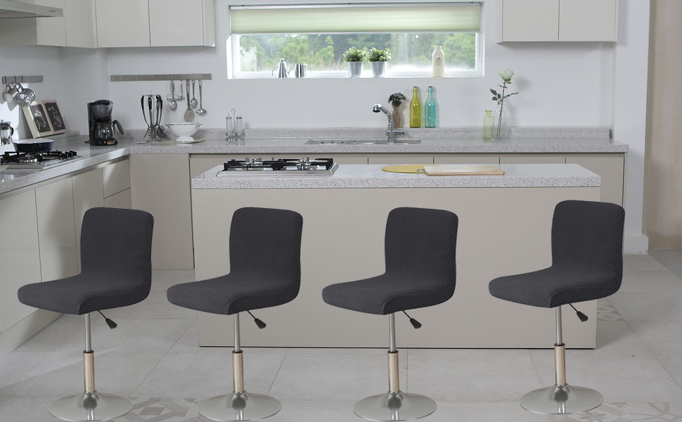 HFCNMY Bar Stool Covers with Backs,4 Pack Stretch Bar Stool