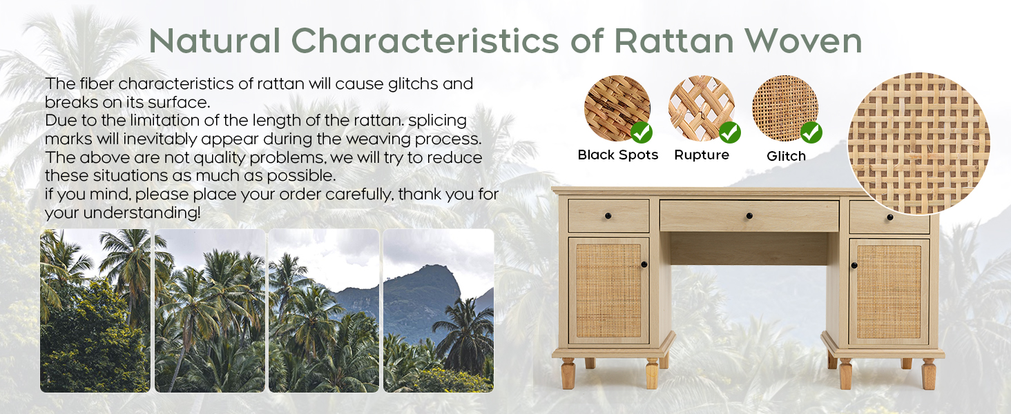 Natural Hand-Woven Rattan