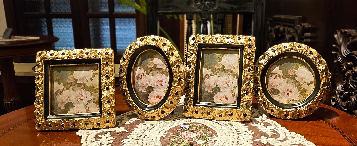 SYLVIA'S SHOP 2.5x3.5 Small Vintage Picture Frame, Mini