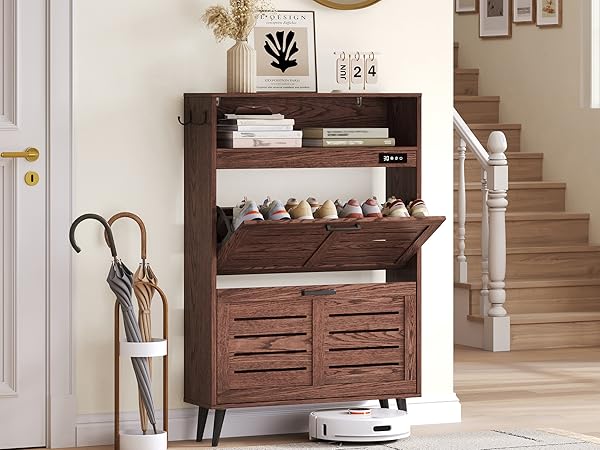racco☆ Amazon.com: ChooChoo Shoe Storage Cabinet with 2 Flip