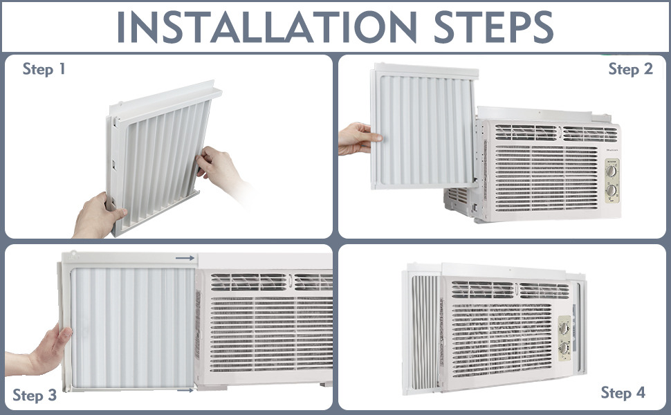 Flamorrow Window Air Conditioner Side Panels with Frame, Fits 10,000 BTU Window Air