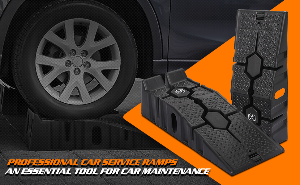 MAUTO Vehicle Ramp Set of 2 Universal DriveOn 2Stage Incline Ramps, 2.5 Ton (5000