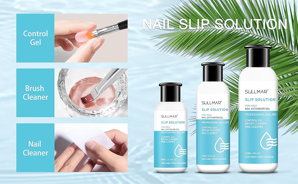 SULLMAR Slip Solution Liquid Poly Nail Gel Slip Solution for Poly Nail