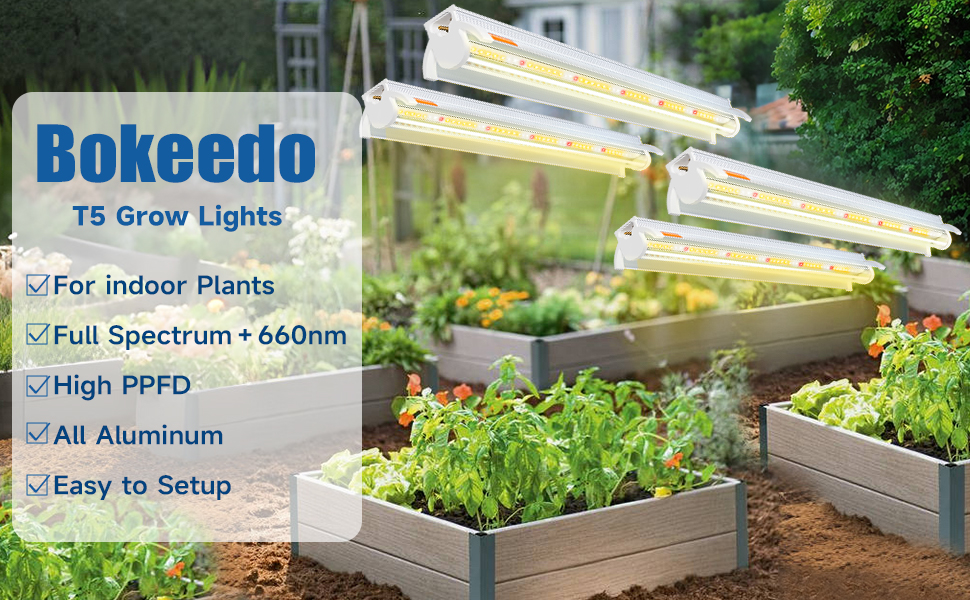 Grow Lights for Seed Starting T5, 1.4Ft., 4Count (10W x4