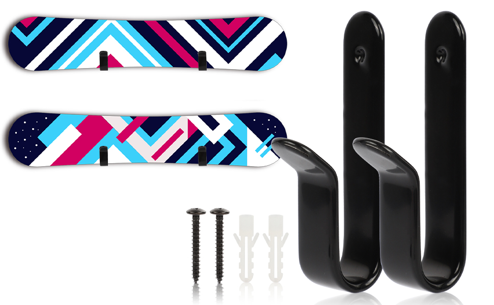 PDDSTANCE Horizontal Snowboard Wall Mount Clips,Snowboard Wall Rack