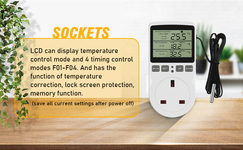 NEKOSUKI Digital Temperature Controller, LCD Screen Heating Cooling