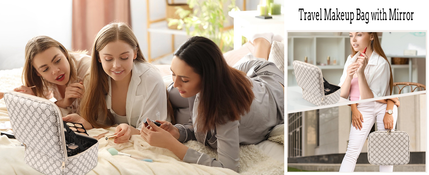 makeup case with lighted mirror