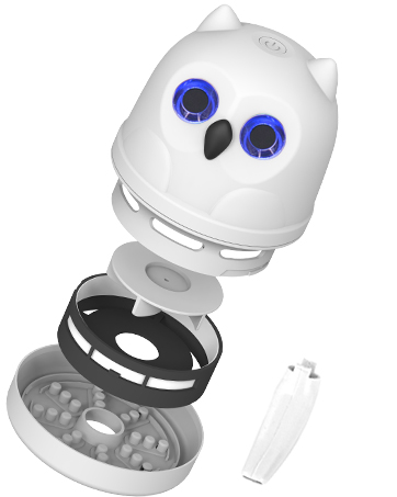 Owl vacuum with nozzle
