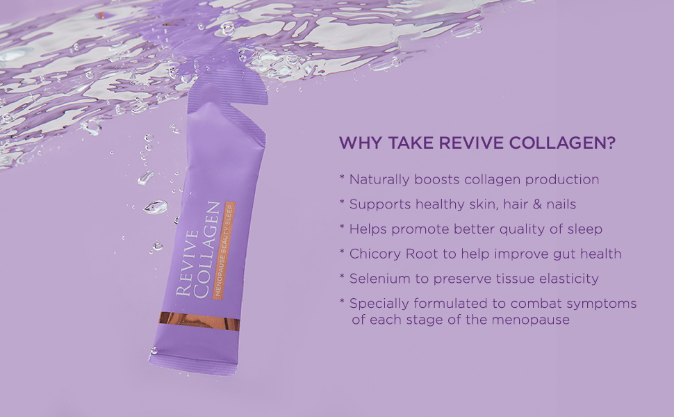 Revive Collagen Premium Menopause Range Hydrolysed Liquid Marine Collagen Drink (28, Beauty