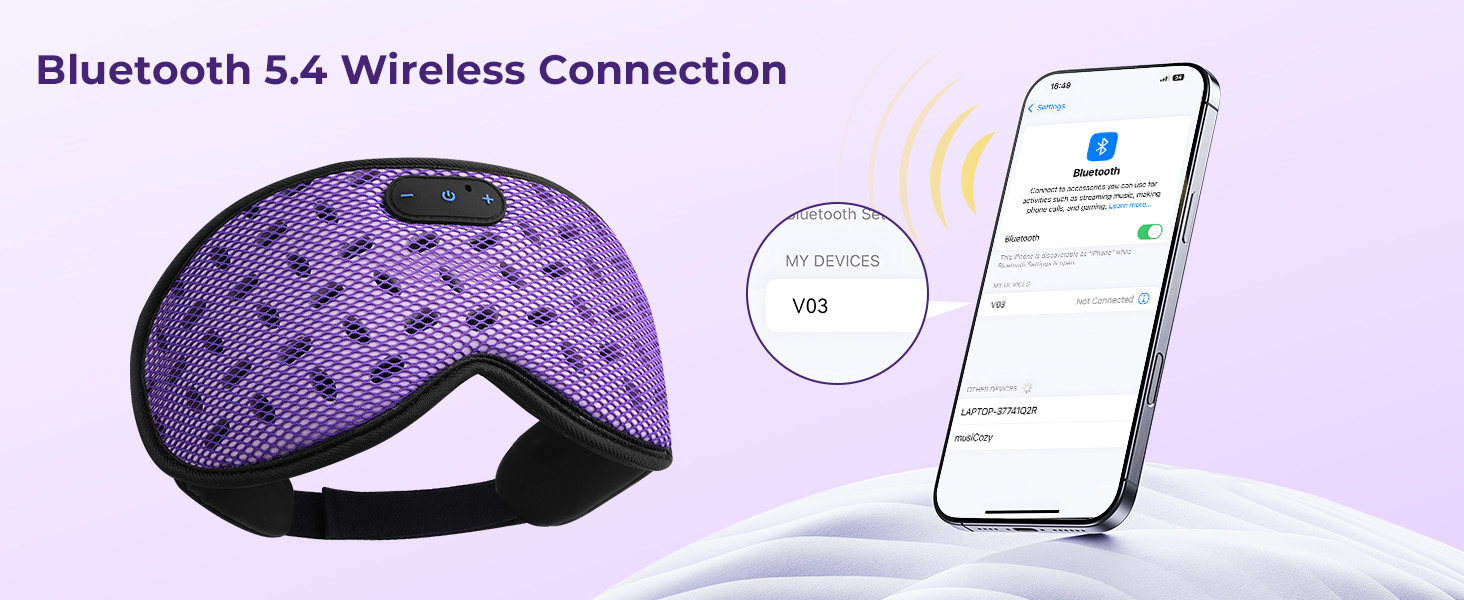 Sleep Mask with Bluetooth Headphones