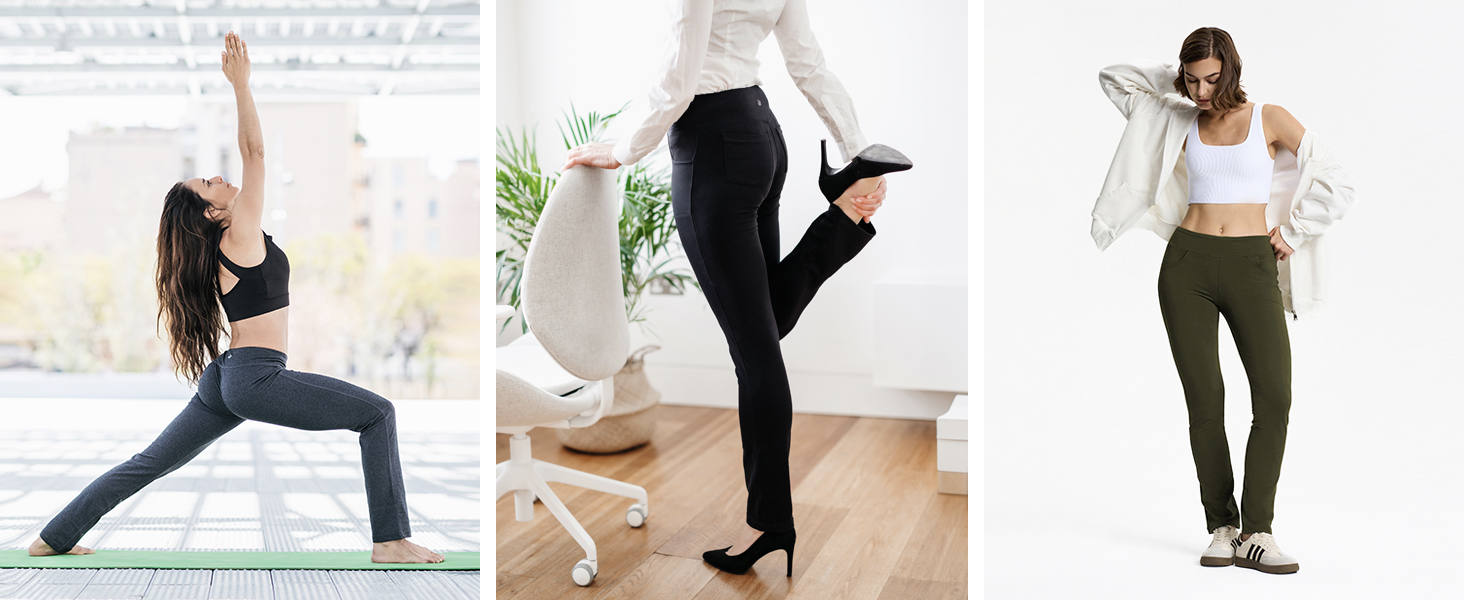 straight leg yoga pants with pockets