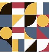 STICKEEP Geometric Peel and Stick Wallpaper Colorful Abstract Contact Paper for Wall Cabinets Dec...
