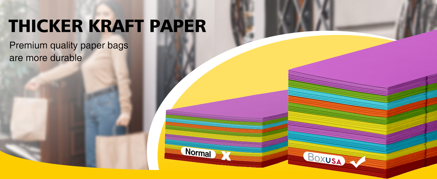 boxusa Paper GiftBags 90pcs, 6 Colors PartyFavorBags