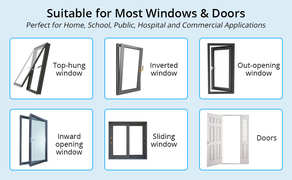 eSynic 8Pcs Window Restrictors for UPVC Window Opening Restrictors