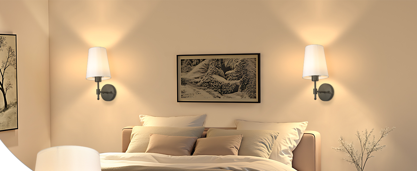 wireless wall sconces set of two