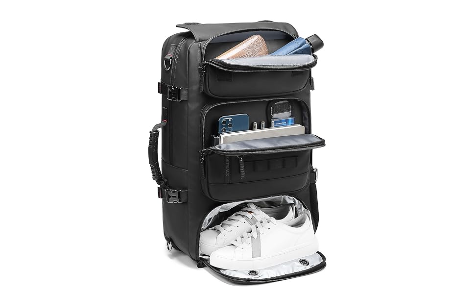 NASKVOWT Men travel backpack, gym backpack with shoe