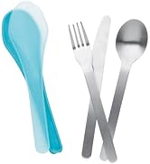 Smash on The Go Stainless Steel Reusable Travel Cutlery Set with Blue Case