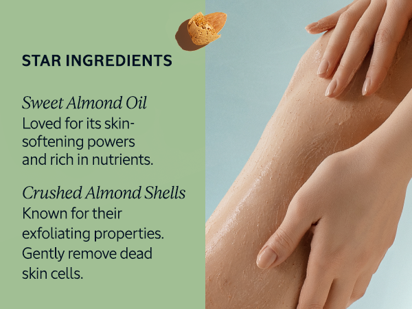 Sweet Almond Oil; Crushed Almond Shells