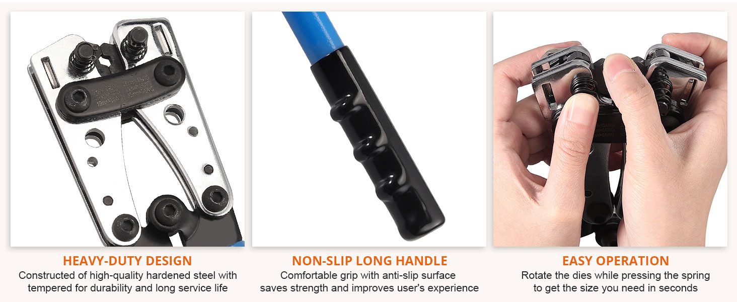 Proster Battery Cable Crimping Tool Kit Battery Lug Crimper with Cable