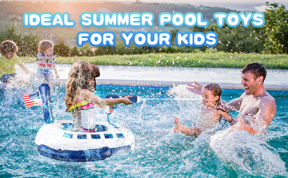 ZHAHA Kids Pool Floats with Water Gun, Inflatable Toddler