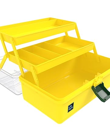 Amazon.co.jp: 画材収納、ハンドル付き13インチ3層プラスチック