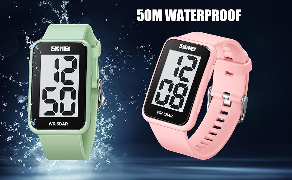 Gosasa Square Men's Women's Digital Watch Big Numbers Dial
