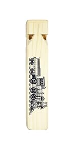 Wooden Train Whistle 4 Tone Toddlers Educational Party Favors Toy Gift with Blast Chart for Kids