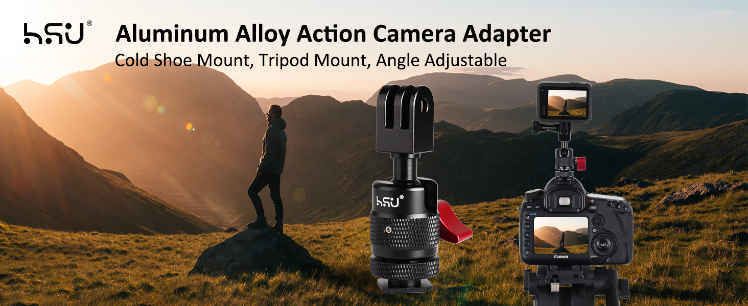 Aluminum 1/4”-20 Screw Hole 360° Rotation Camera Tripod Mount