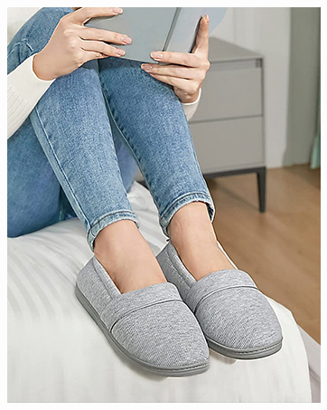 EverFoams Women's Bootie Slippers Non-slip Comfy Winter Indoor House Shoes with Knitted Collar 26 1